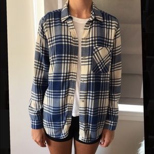 Blue and white flannel